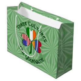 Sacola Para Presentes Grande Armênia Irlanda EUA Shamrock Flag Personalize