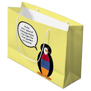 Sacola Para Presentes Grande Armênio Flag Conversando Sr. Penguin