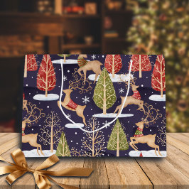 Sacola Para Presentes Grande Arrendoras Whimsical Woodland Winter