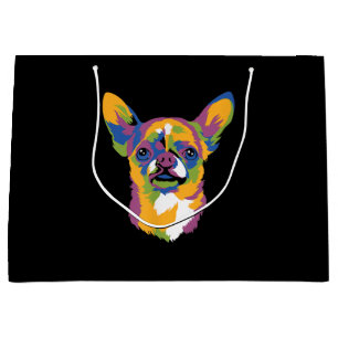 Sacola Para Presentes Grande Art Chihuahua Cute Paw Pet Gift Men Mulheres Filho