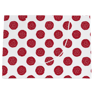Sacola Para Presentes Grande Art Nouveau Mackintosh Rosas Retro Floral Vermelho
