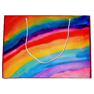 Sacola Para Presentes Grande Arte arco-íris