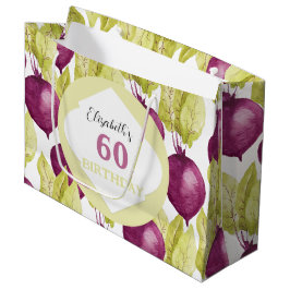 Sacola Para Presentes Grande Arte de Aquarela Roxo-Canto VerdeBeets