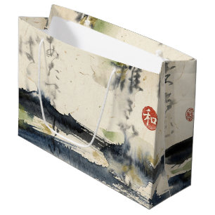 Sacola Para Presentes Grande Arte de Caligrafia Japonesa Vintage (11)