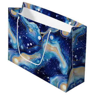 Sacola Para Presentes Grande Arte de Galáxia Abstrata Celestial em Espirais de 