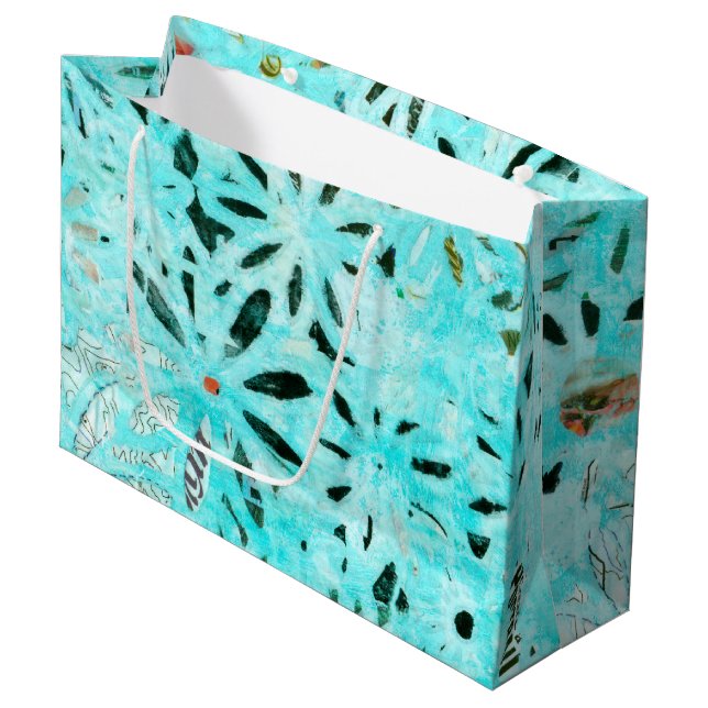 Sacola Para Presentes Grande Arte de margarida mista (Frente inclinada)