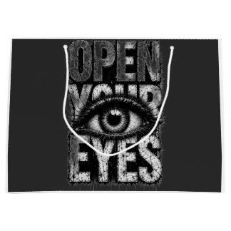 Sacola Para Presentes Grande Arte de Rua Grunge Gótica Abra Seus Olhos