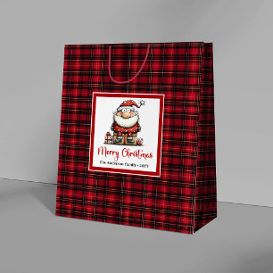 Sacola Para Presentes Grande Arte engraçada de Natal saco de presente Papai Noe