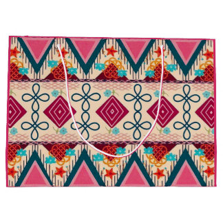Sacola Para Presentes Grande Arte Folclórica Boho