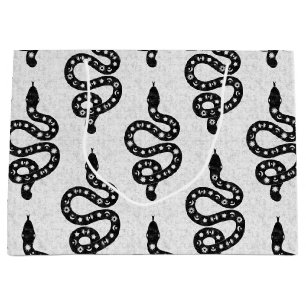 Sacola Para Presentes Grande Arte Folclórico Texturizado Grungy Bruxa Cobra pre