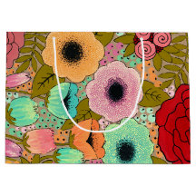 Arte Pintada com Guache Flores Florais Jardim