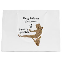 Sacola Para Presentes Grande Artes Marciais Negras e Brancas Karate Parabéns