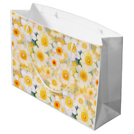 Sacola Para Presentes Grande Artisã Flores Selvagens Amarelas Laranja Feliz Daf