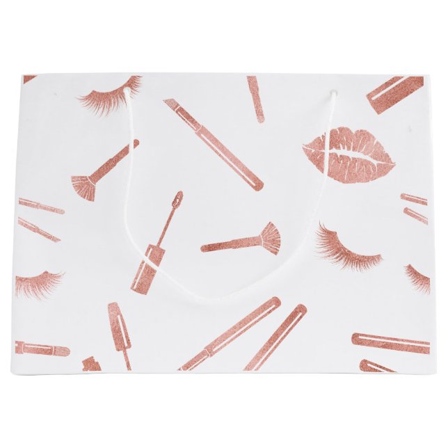 Sacola Para Presentes Grande Artista de maquilhagem, Lábios, maquiagem, beleza, (Frente)