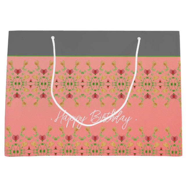 Sacola Para Presentes Grande Artsy Floral Design (Frente)