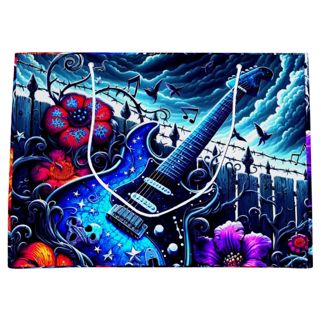 Sacola Para Presentes Grande Artsy Guitar (Frente)