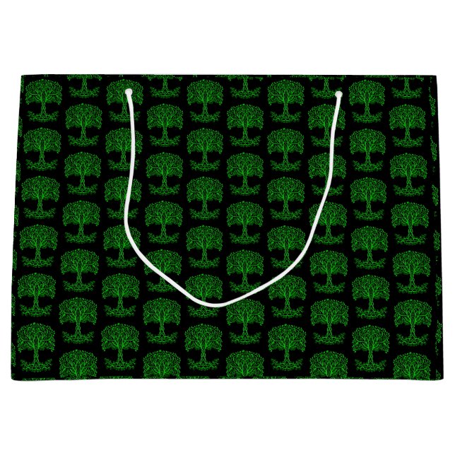Sacola Para Presentes Grande Árvore Celta Verde Da Vida (Frente)