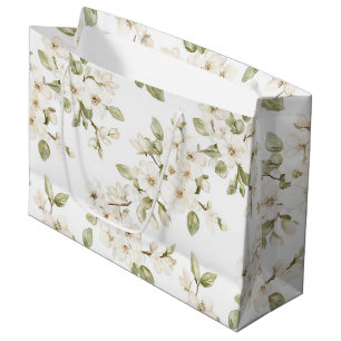 Sacola Para Presentes Grande Árvore de Casamento Florindo Creme Bonito