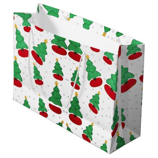 Sacola Para Presentes Grande Árvore de Natal (Frente inclinada)