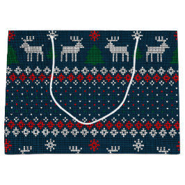 Sacola Para Presentes Grande Árvore de Natal e Cervejeira de Manteiga Faux