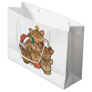 Sacola Para Presentes Grande Árvore de Natal Engraçada Natal Animal Natal Grand