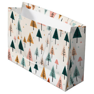 Sacola Para Presentes Grande Árvore de Natal Mínima Moderna