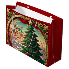 Sacola Para Presentes Grande Árvore de Natal Ornamentada