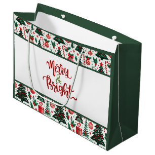 Sacola Para Presentes Grande Árvore de Natal, presentes, cana doce