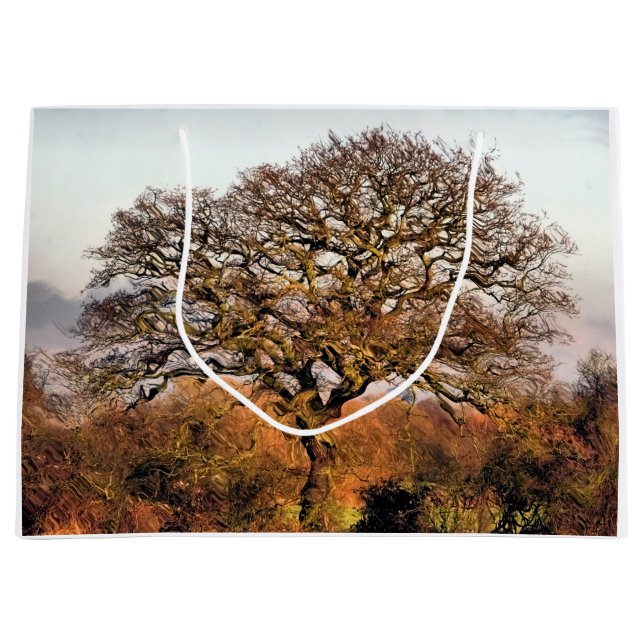 SACOLA PARA PRESENTES GRANDE ÁRVORE DO INVERNO (Frente)