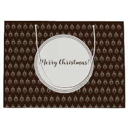 Sacola Para Presentes Grande Árvore natalícia Padrão Chocolate escuro