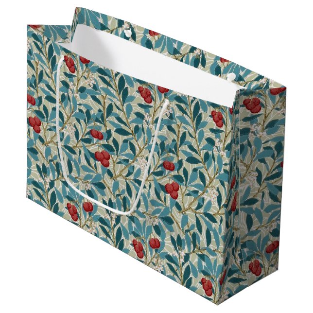Sacola Para Presentes Grande Árvore Redberry, William Morris (Frente inclinada)