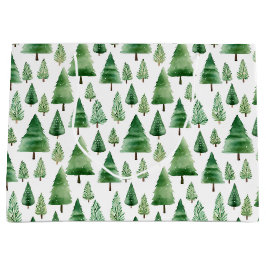 Sacola Para Presentes Grande Árvores de Natal Verdes