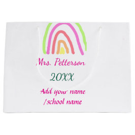 Sacola Para Presentes Grande As listras coloridas do arco-íris adicionam o nome