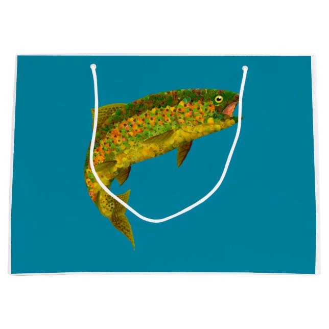 Sacola Para Presentes Grande Aspen Arco-Íris Folha 3 (Frente)