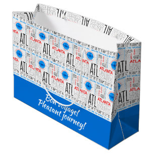 Sacola Para Presentes Grande ATL, Atlanta Viagem do Mundo por padrão aéreo