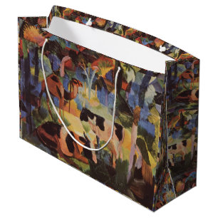 Sacola Para Presentes Grande August Macke Landscape com Vacas e Camelo