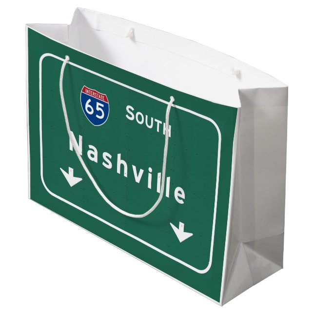 Sacola Para Presentes Grande Autoestrada da estrada nacional de Nashville (Verso inclinado)