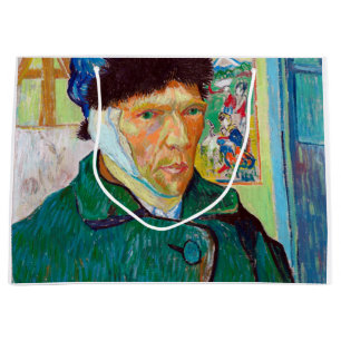 Sacola Para Presentes Grande Autoretrato com um Orelho Bandrado, Van Gogh