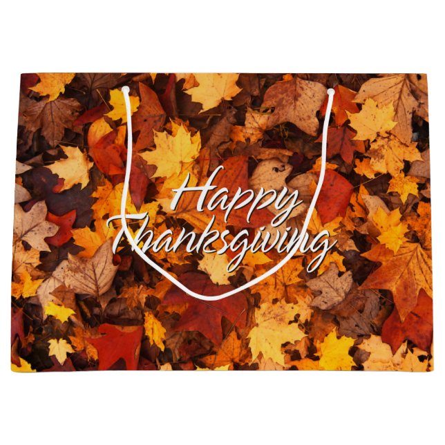 Sacola Para Presentes Grande Autumn Folhas 6 (Frente)