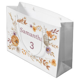 Sacola Para Presentes Grande Autumn Gift Bag, Fall Birthday Present Bag for Kid