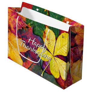 Sacola Para Presentes Grande Autumn Leaves 5