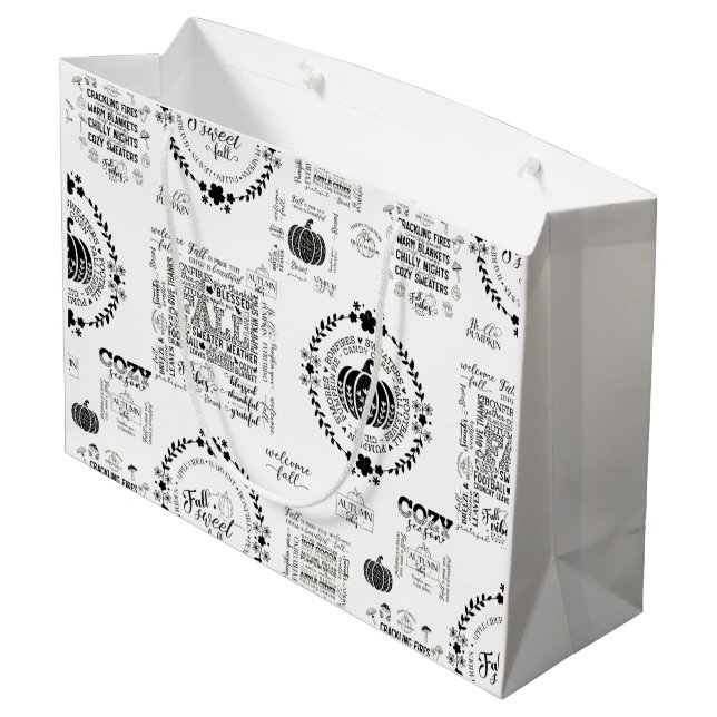 Sacola Para Presentes Grande Autumn Vibes Paper Gift Bag (Verso inclinado)
