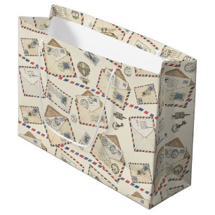 Sacola Para Presentes Grande Aventura de Correio Aéreo Vintage (3)