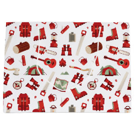 Sacola Para Presentes Grande Aventura festiva ao ar livre com engrenagens de ac