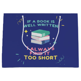 Sacola Para Presentes Grande Avid Reader I - Citação de Jane Austen