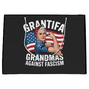 Sacola Para Presentes Grande Avó Grantifa Contra o Fascismo Sem Rei EUA