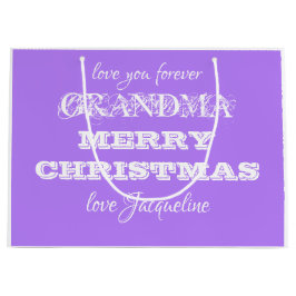 Sacola Para Presentes Grande Avó Natal Nome Personalizado Roxo