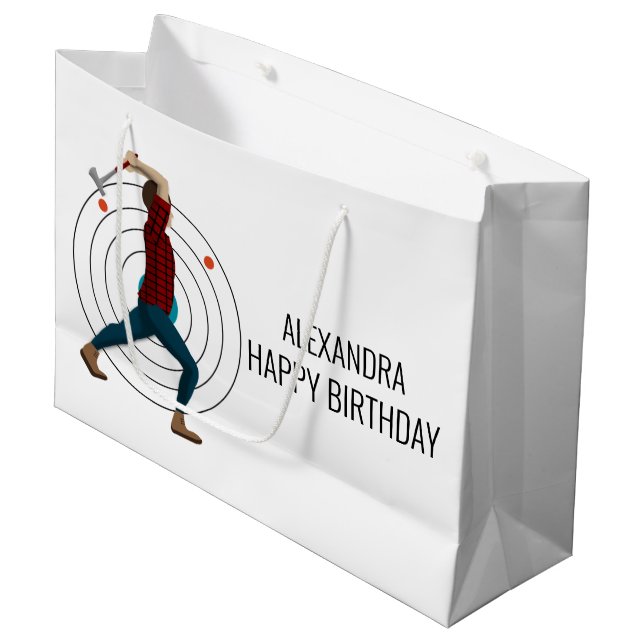 Sacola Para Presentes Grande Ax Throwing (Frente inclinada)