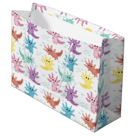 Sacola Para Presentes Grande Axolotl Kids Cute Salamander Patterno