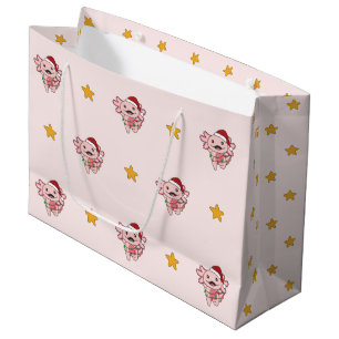 Sacola Para Presentes Grande Axolotl Natal Animais de inverno Axolotls